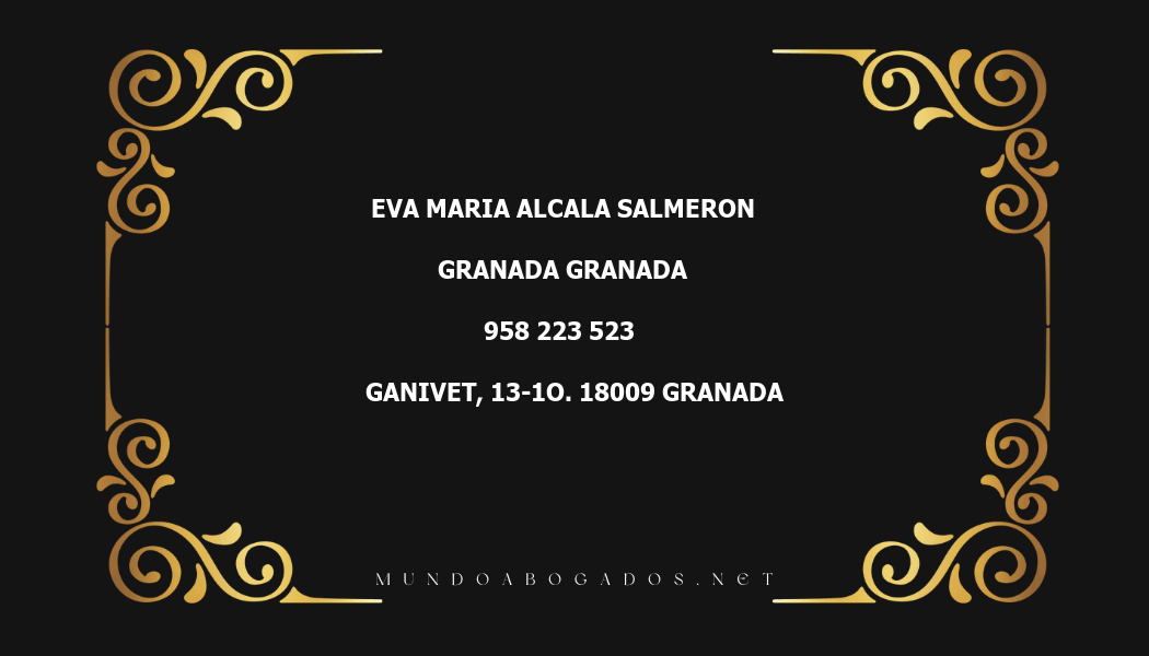 abogado Eva Maria Alcala Salmeron en la localidad de Granada