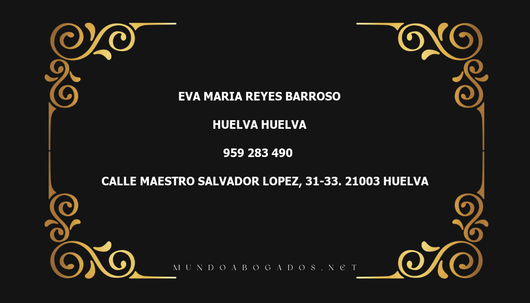 abogado Eva Maria Reyes Barroso en la localidad de Huelva