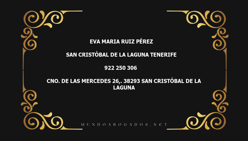 abogado Eva Maria Ruiz Pérez en la localidad de San Cristóbal de La Laguna