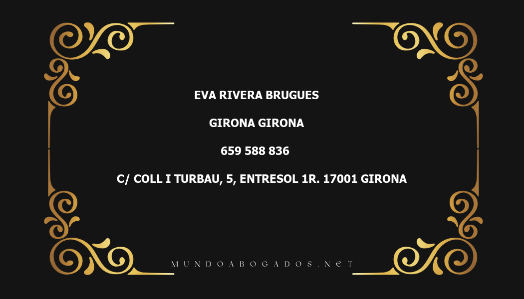 abogado Eva Rivera Brugues en la localidad de Girona