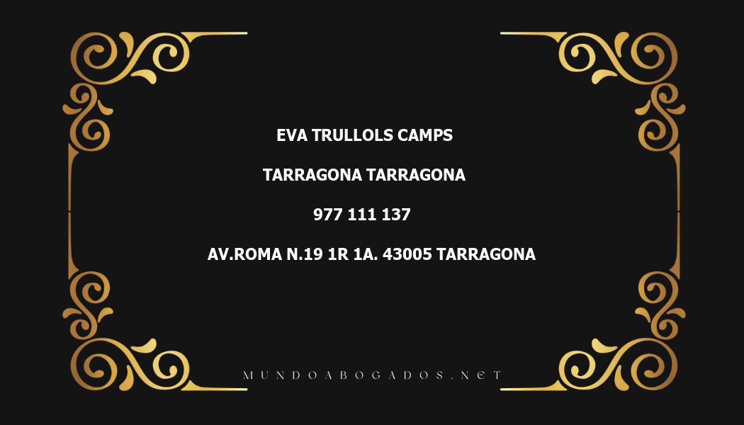 abogado Eva Trullols Camps en la localidad de Tarragona