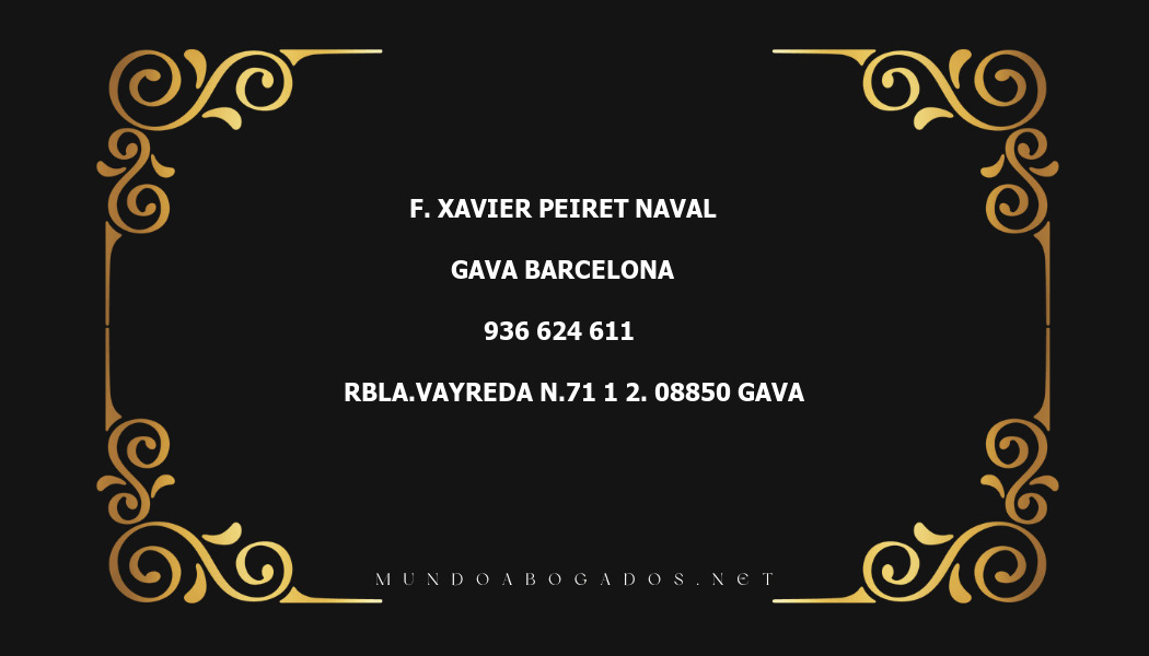 abogado F. Xavier Peiret Naval en la localidad de Gava