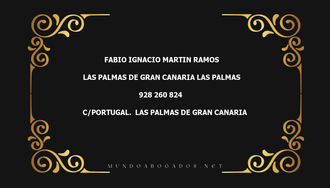 abogado Fabio Ignacio Martin Ramos en la localidad de Las Palmas de Gran Canaria