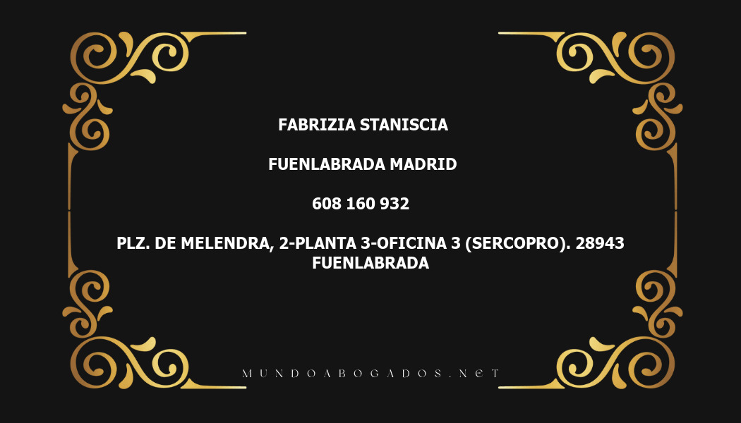 abogado Fabrizia Staniscia en la localidad de Fuenlabrada