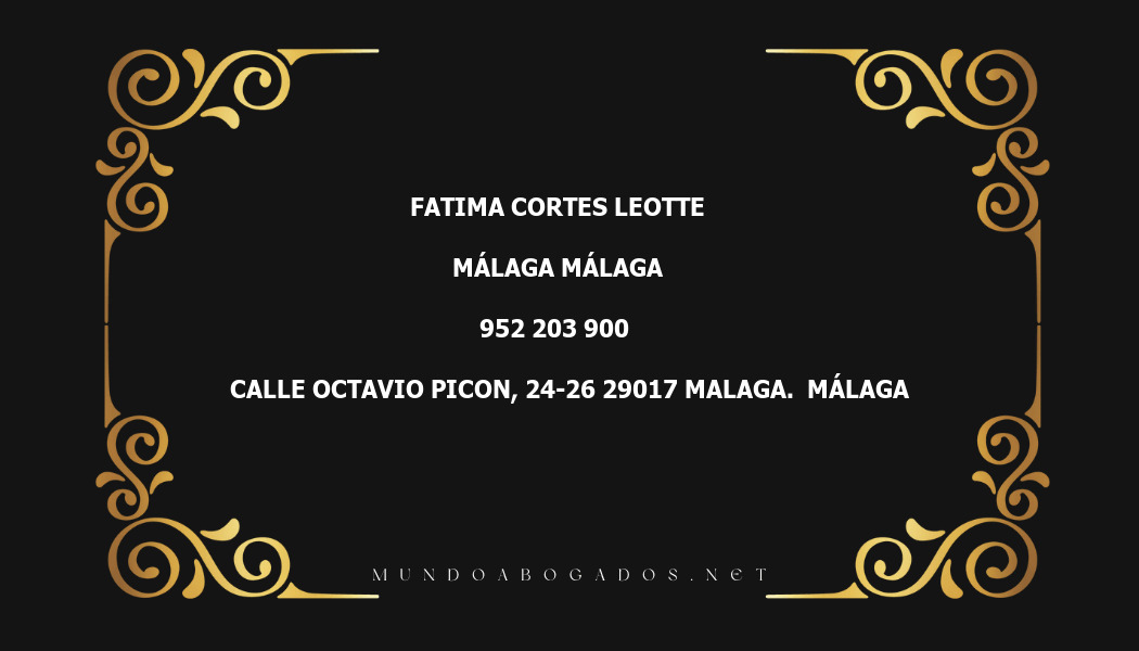 abogado Fatima Cortes Leotte en la localidad de Málaga