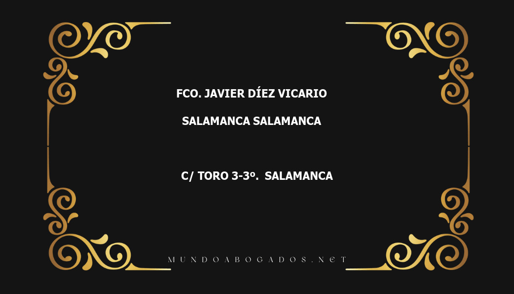 abogado Fco. Javier Díez Vicario en la localidad de Salamanca