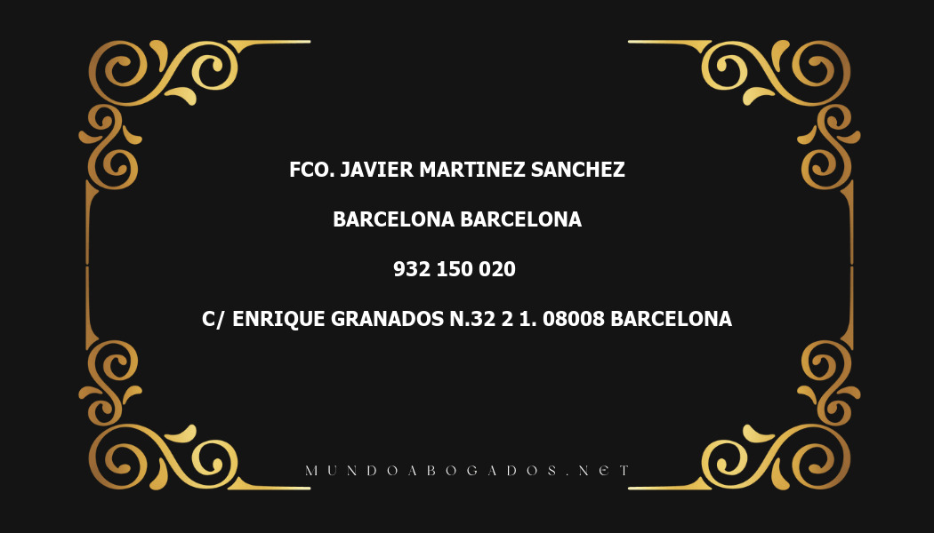 abogado Fco. Javier Martinez Sanchez en la localidad de Barcelona