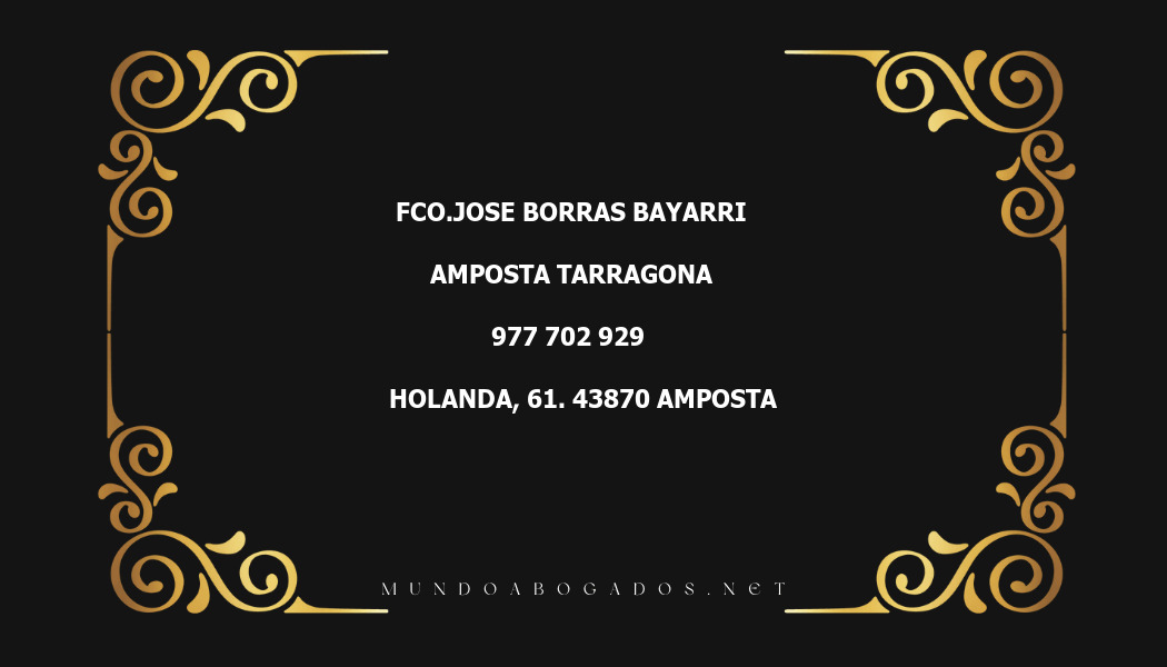 abogado Fco.Jose Borras Bayarri en la localidad de Amposta