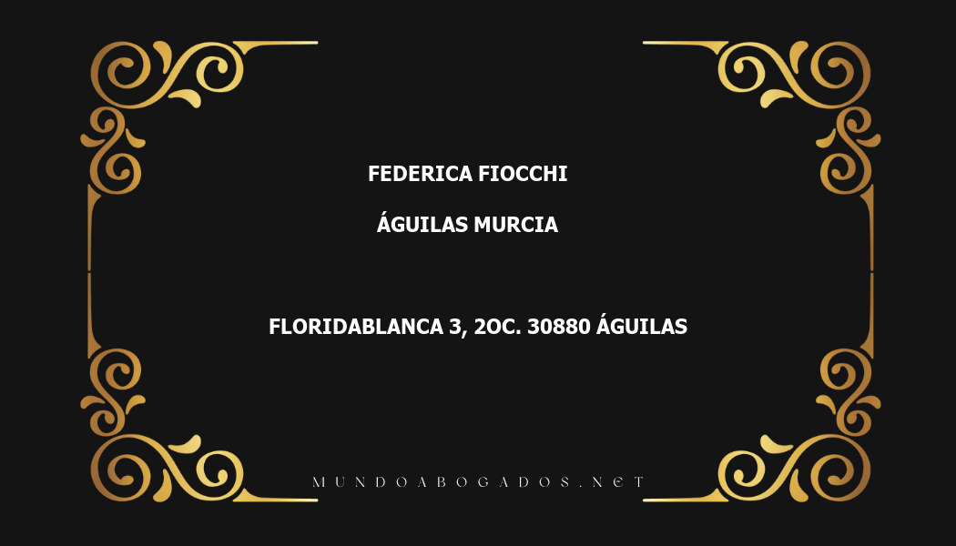 abogado Federica Fiocchi en la localidad de Águilas