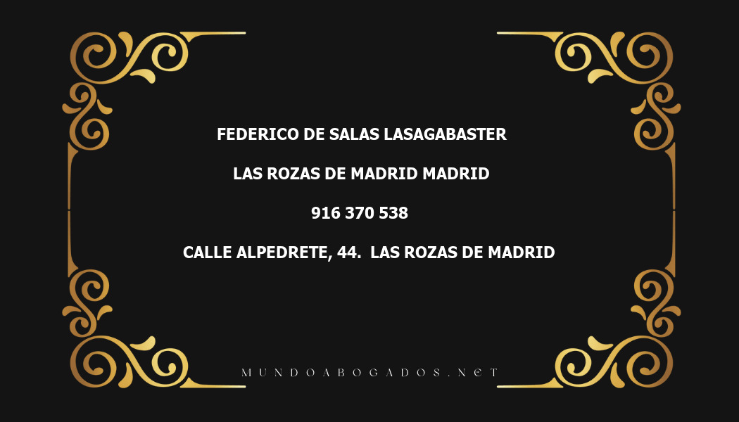 abogado Federico De Salas Lasagabaster en la localidad de Las Rozas de Madrid