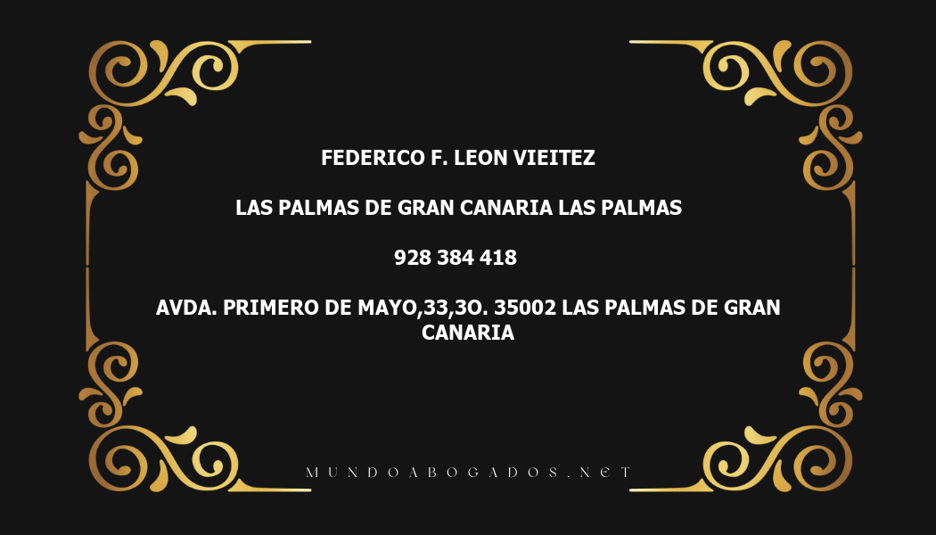 abogado Federico F. Leon Vieitez en la localidad de Las Palmas de Gran Canaria