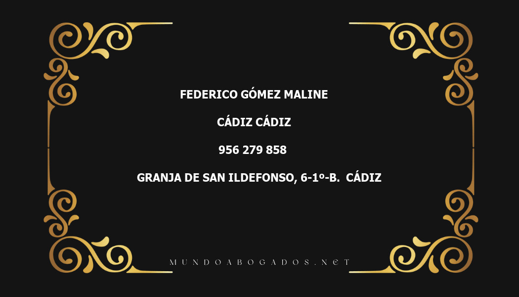 abogado Federico Gómez Maline en la localidad de Cádiz