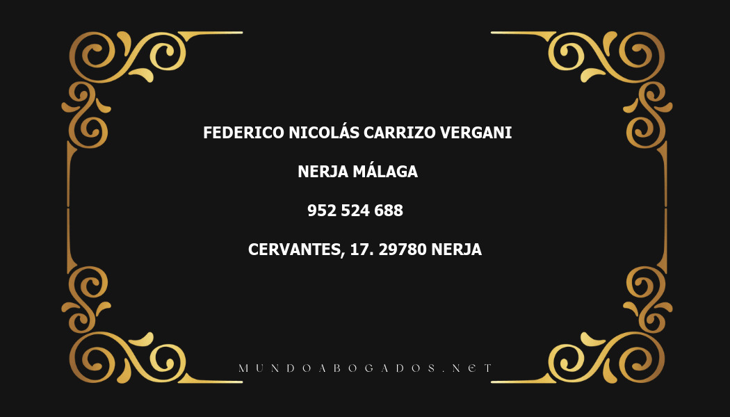 abogado Federico Nicolás Carrizo Vergani en la localidad de Nerja