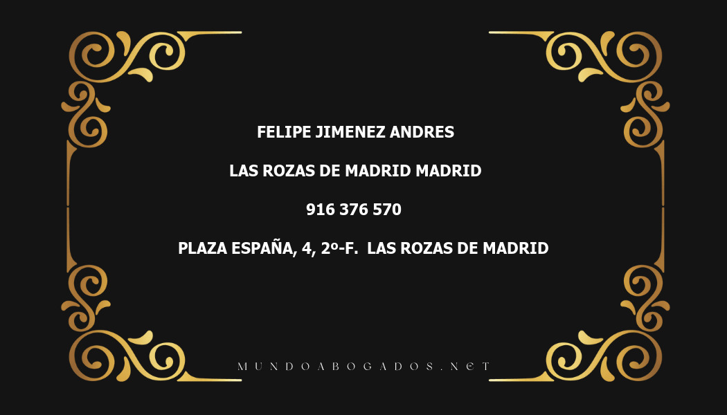 abogado Felipe Jimenez Andres en la localidad de Las Rozas de Madrid