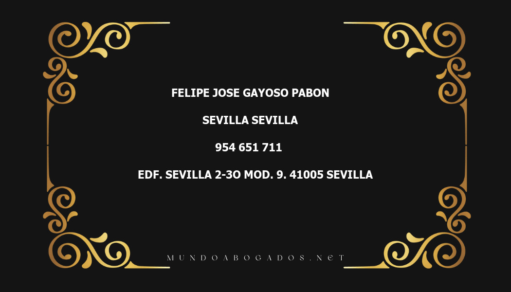 abogado Felipe Jose Gayoso Pabon en la localidad de Sevilla