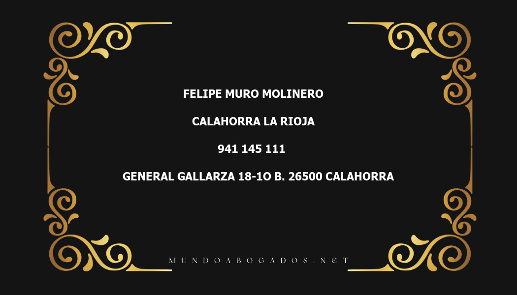 abogado Felipe Muro Molinero en la localidad de Calahorra