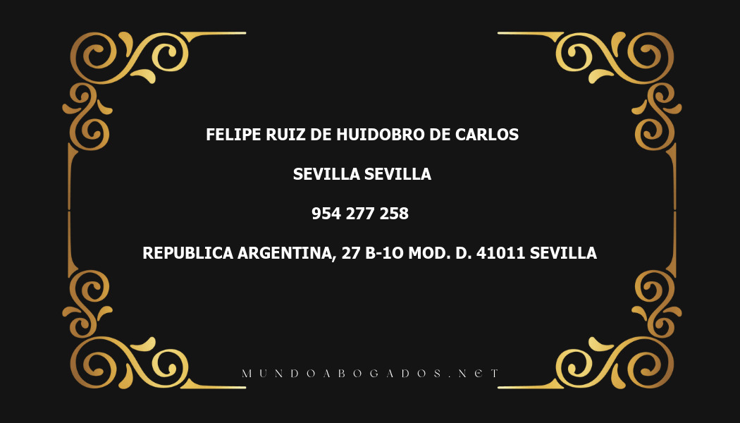 abogado Felipe Ruiz De Huidobro De Carlos en la localidad de Sevilla