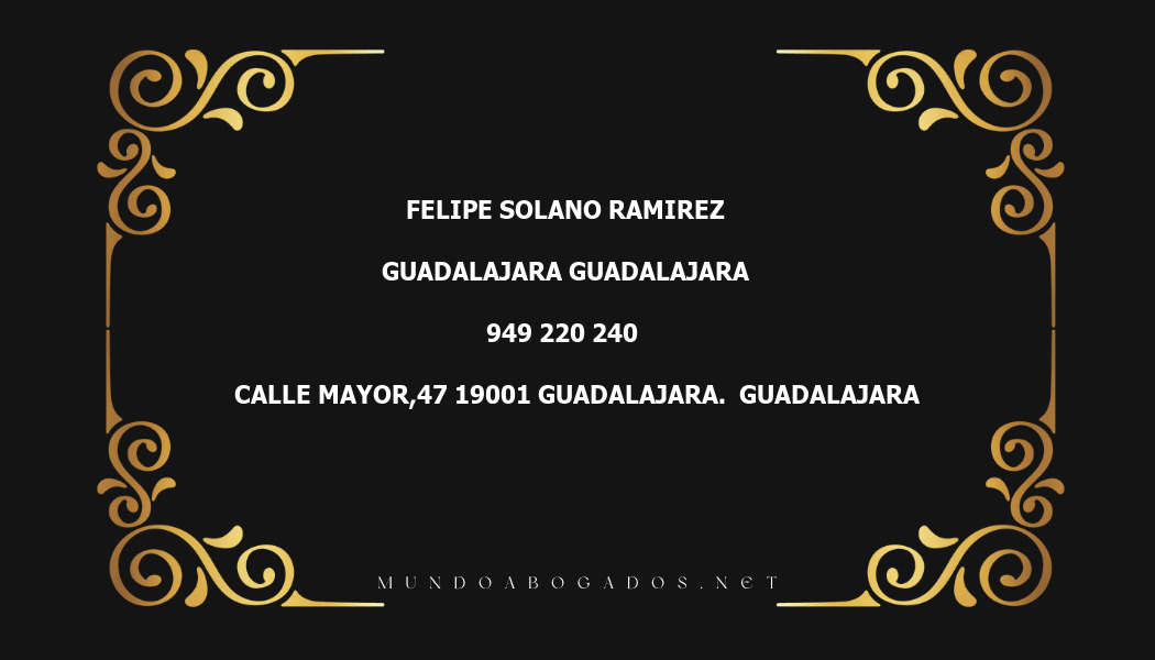 abogado Felipe Solano Ramirez en la localidad de Guadalajara