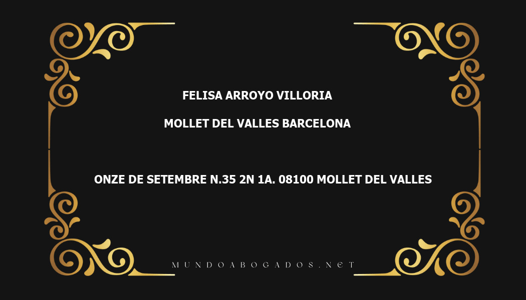 abogado Felisa Arroyo Villoria en la localidad de Mollet del Valles