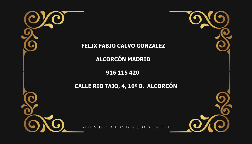 abogado Felix Fabio Calvo Gonzalez en la localidad de Alcorcón