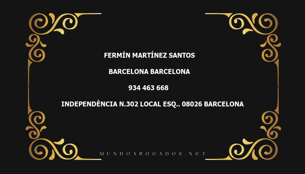 abogado Fermín Martínez Santos en la localidad de Barcelona