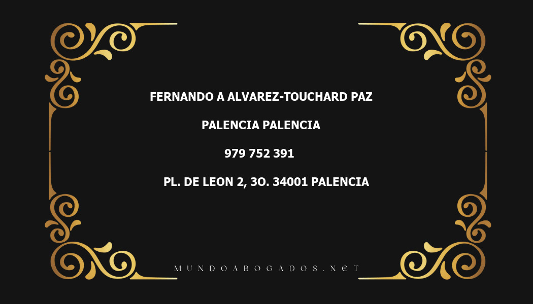 abogado Fernando A Alvarez-Touchard Paz en la localidad de Palencia