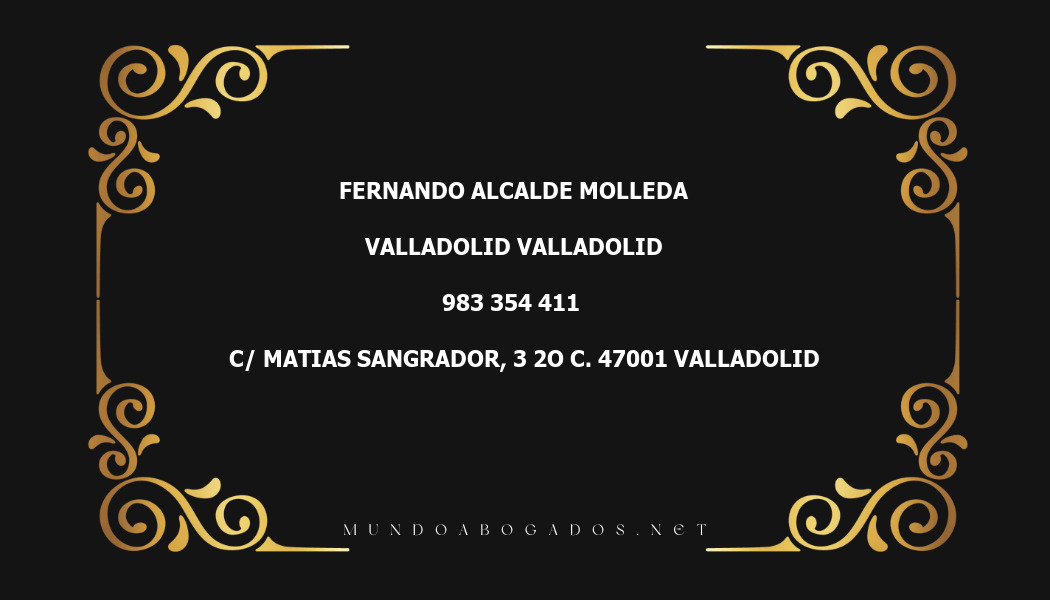 abogado Fernando Alcalde Molleda en la localidad de Valladolid