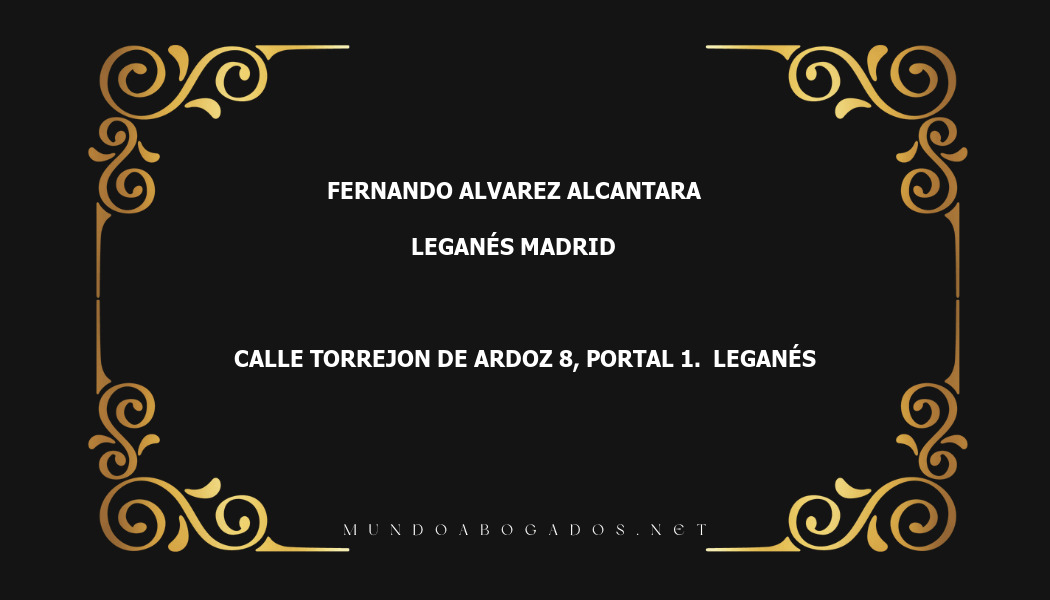 abogado Fernando Alvarez Alcantara en la localidad de Leganés