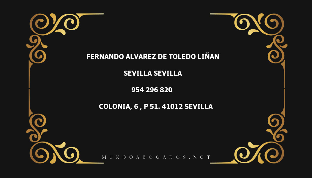 abogado Fernando Alvarez De Toledo Liñan en la localidad de Sevilla