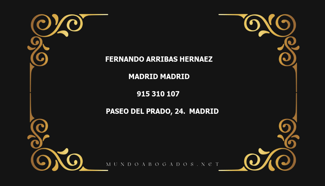 abogado Fernando Arribas Hernaez en la localidad de Madrid