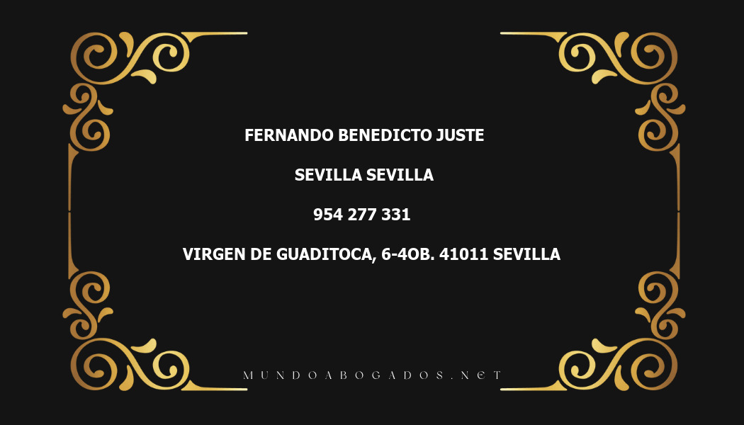 abogado Fernando Benedicto Juste en la localidad de Sevilla