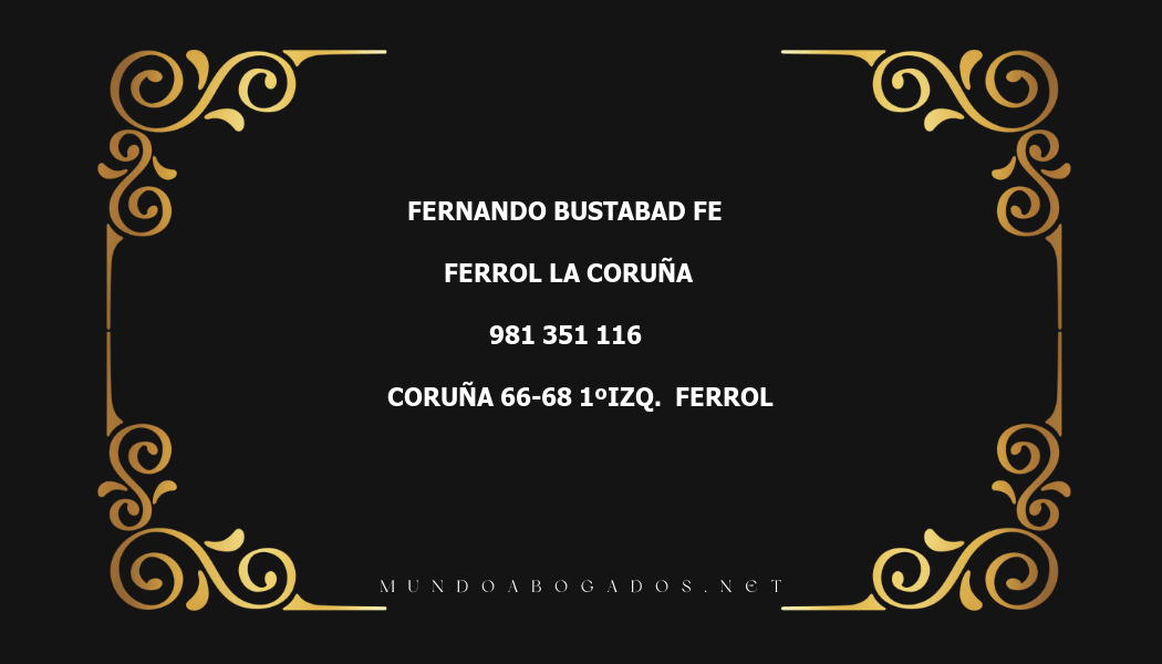 abogado Fernando Bustabad Fe en la localidad de Ferrol