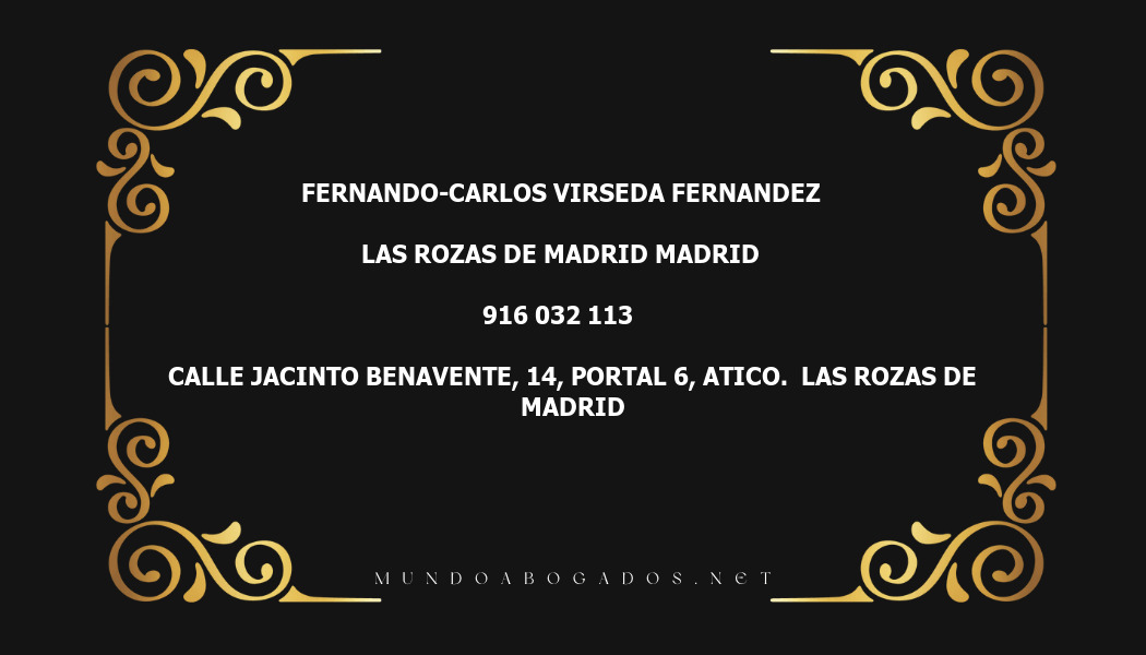 abogado Fernando-Carlos Virseda Fernandez en la localidad de Las Rozas de Madrid