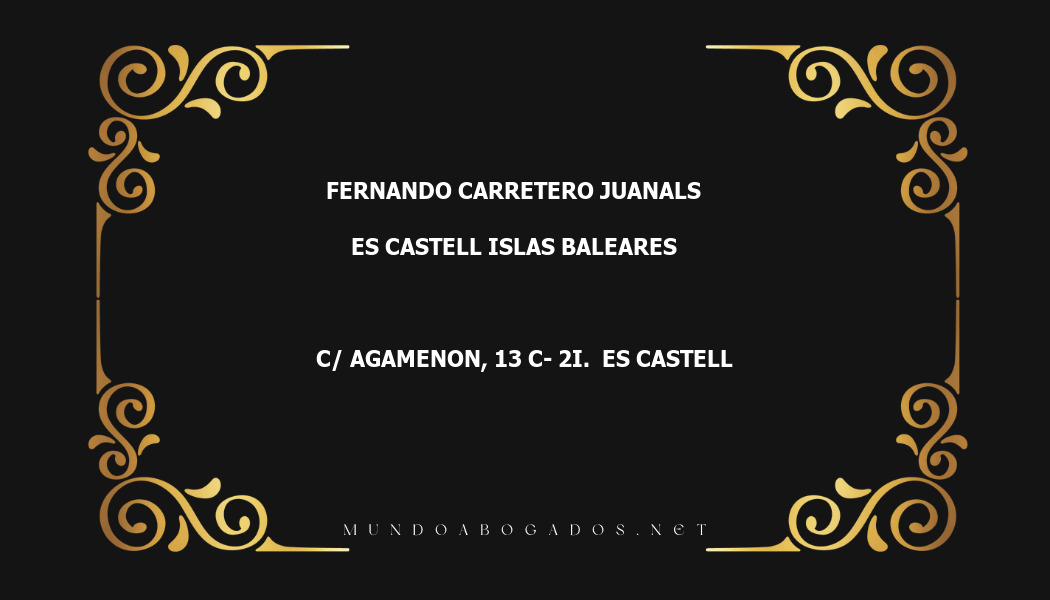 abogado Fernando Carretero Juanals en la localidad de Es Castell