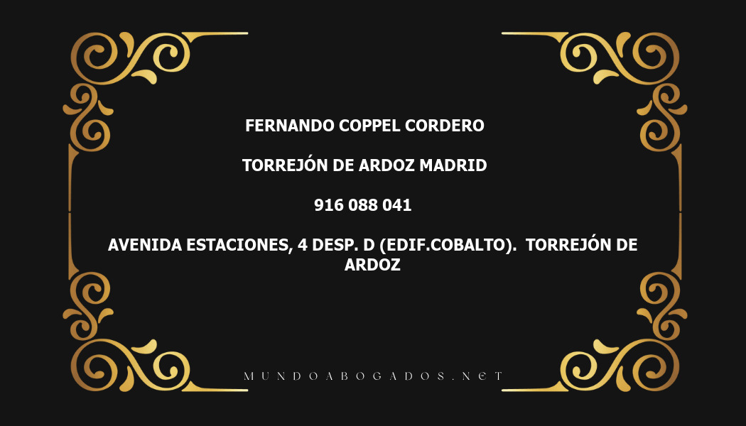 abogado Fernando Coppel Cordero en la localidad de Torrejón de Ardoz