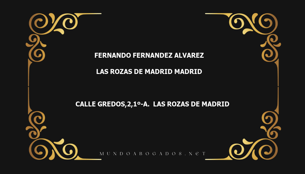 abogado Fernando Fernandez Alvarez en la localidad de Las Rozas de Madrid