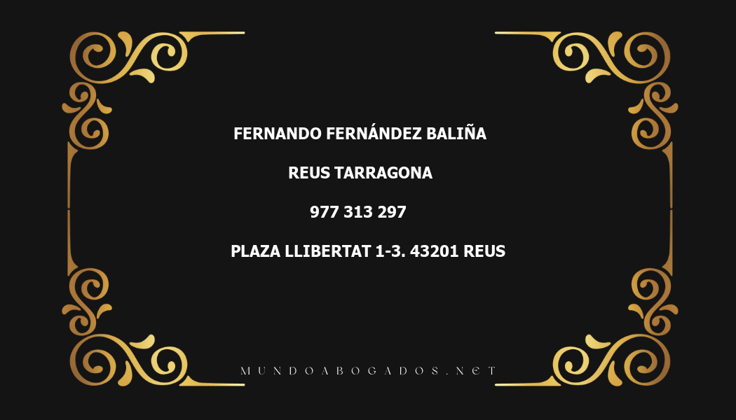 abogado Fernando Fernández Baliña en la localidad de Reus