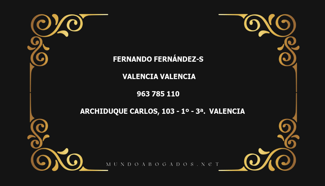 abogado Fernando Fernández-S en la localidad de Valencia