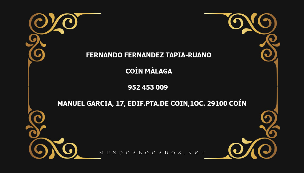 abogado Fernando Fernandez Tapia-Ruano en la localidad de Coín