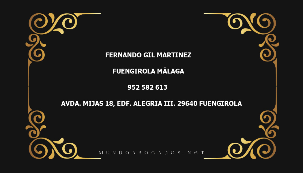 abogado Fernando Gil Martinez en la localidad de Fuengirola