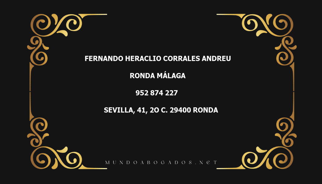 abogado Fernando Heraclio Corrales Andreu en la localidad de Ronda