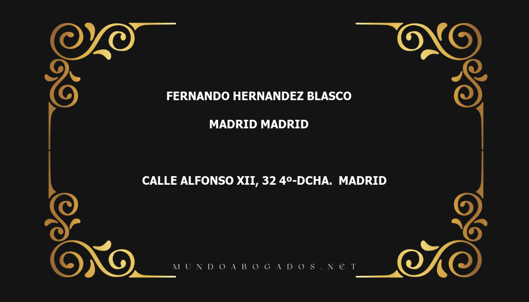 abogado Fernando Hernandez Blasco en la localidad de Madrid