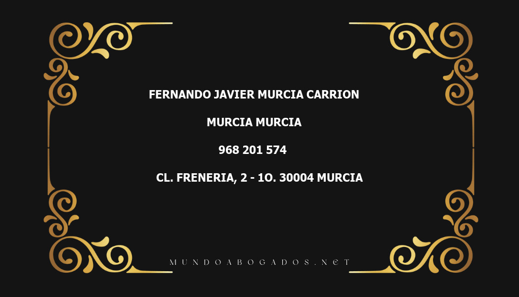 abogado Fernando Javier Murcia Carrion en la localidad de Murcia