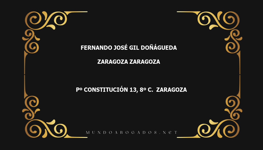 abogado Fernando José Gil Doñágueda en la localidad de Zaragoza