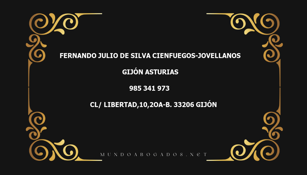 abogado Fernando Julio De Silva Cienfuegos-Jovellanos en la localidad de Gijón