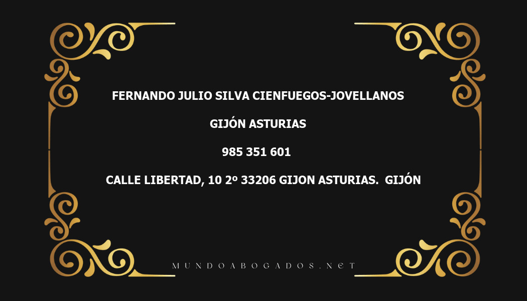 abogado Fernando Julio Silva Cienfuegos-Jovellanos en la localidad de Gijón