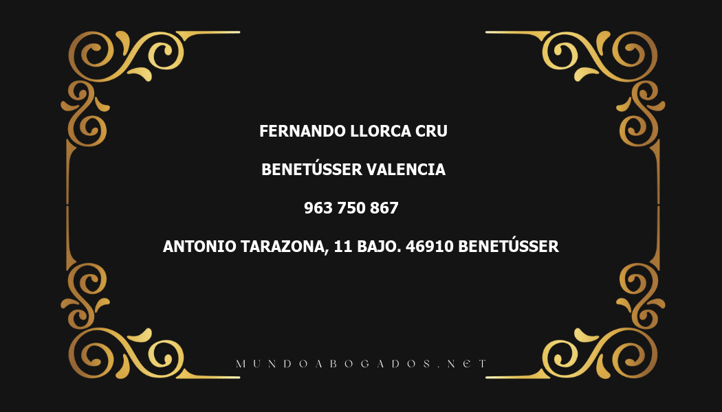 abogado Fernando Llorca Cru en la localidad de Benetússer