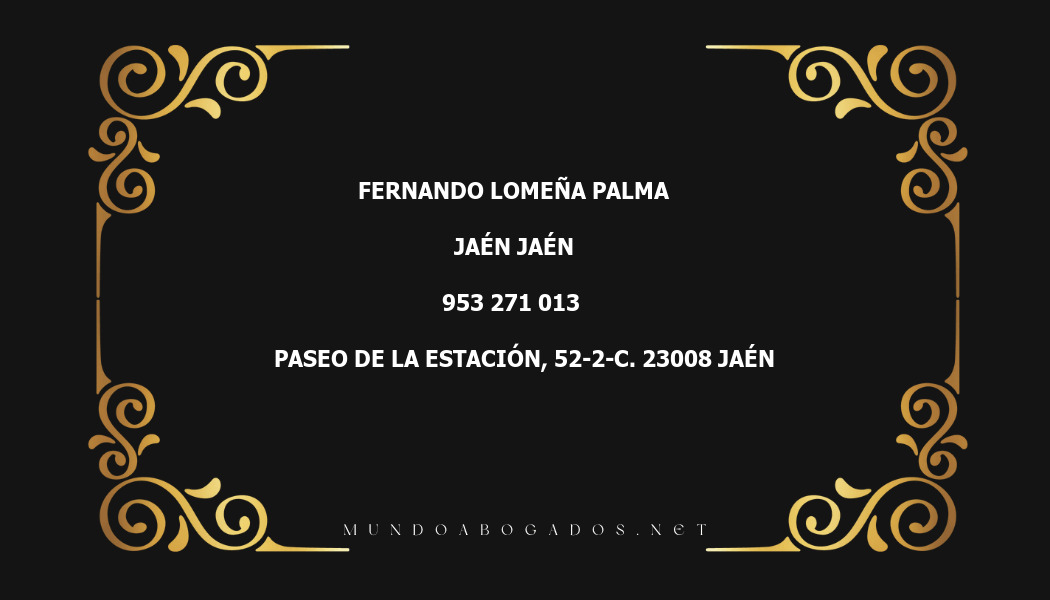 abogado Fernando Lomeña Palma en la localidad de Jaén