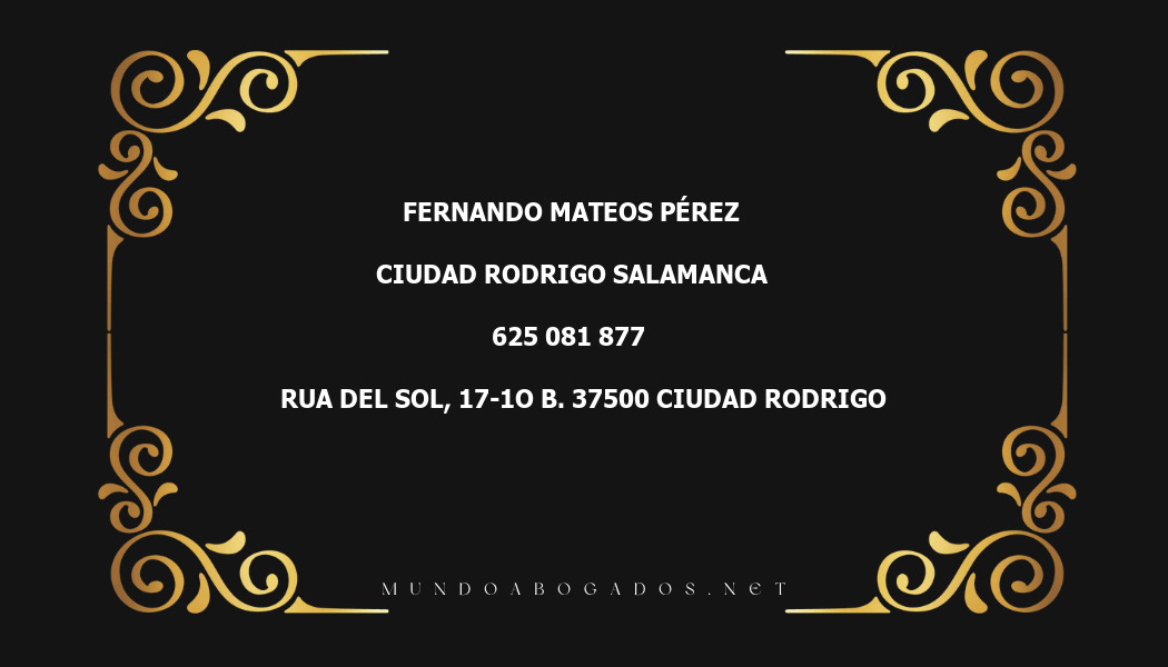 abogado Fernando Mateos Pérez en la localidad de Ciudad Rodrigo