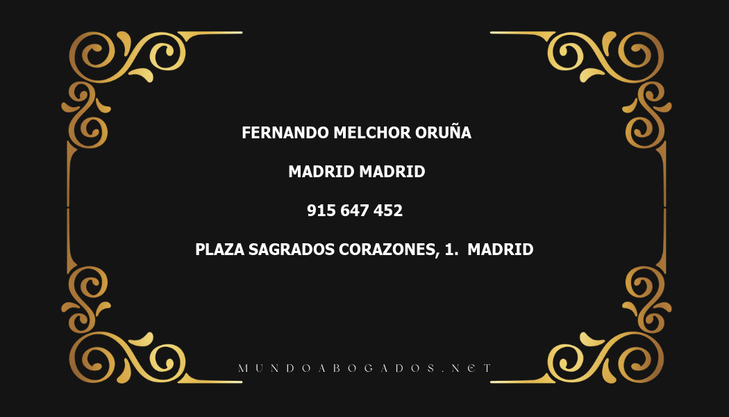 abogado Fernando Melchor Oruña en la localidad de Madrid